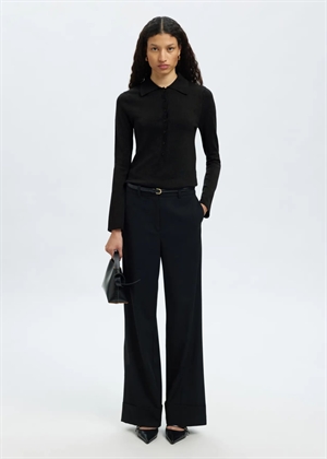 Lura ls slim knit collar neck Black/Tonal Lurex Selected Femme 